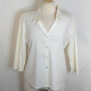 Lorenzini white button-down blouse new with tags size medium